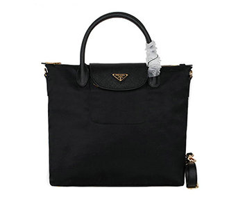 2014 Prada tessuto nylon shopper tote bag BN2107 black
